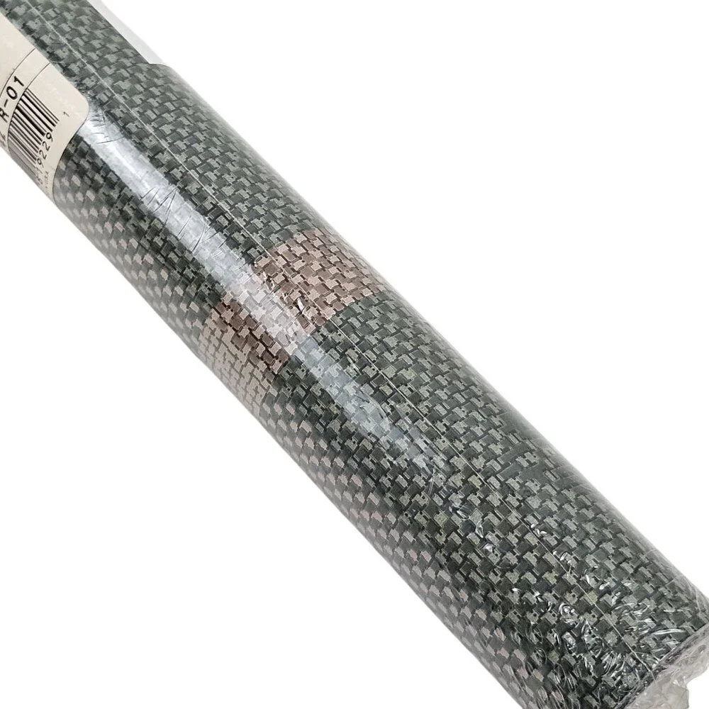 York HC1142 R-01 Wallpaper Textured Green Brown Woven Look Vintage USA 2 Rolls